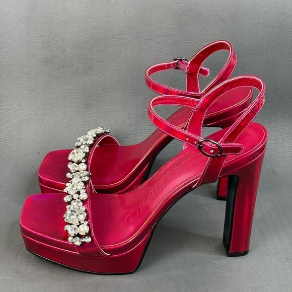 KARL LAGERFELD PARIS Women's Jala Embellished Ankle-Strap Sandals size 10 - Picture 5 of 11